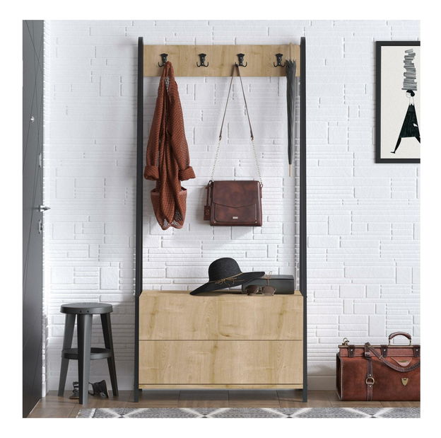 Mobilier hol Aliex 30 (nuc + negru)