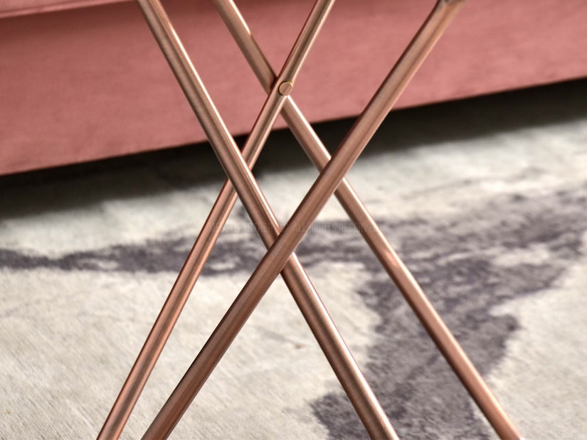 Dohányzóasztal Armin S (fehér márvány + réz)