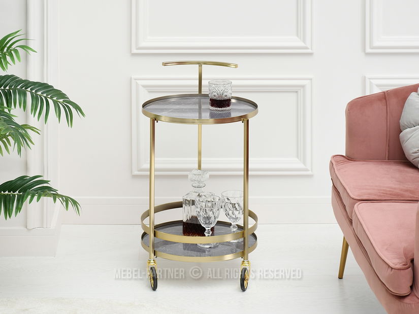 Dohányzóasztal Alfonzo (szürke márvány + arany)