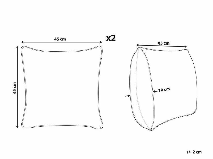 Set 2 buc perne decorative 45 x 45 cm Paik (gri)