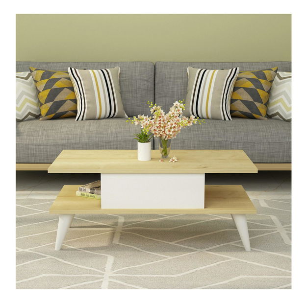 Konferenčný stolík Disevo 1 (dub zafírový + biela) 