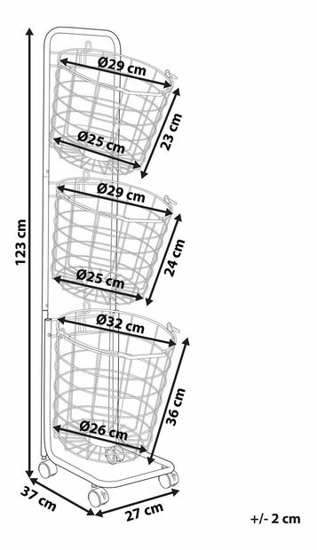 Suport coș din sârmă Alzir (alb)