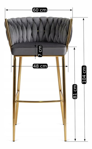 Scaun bar Frenar 2 (gri) 