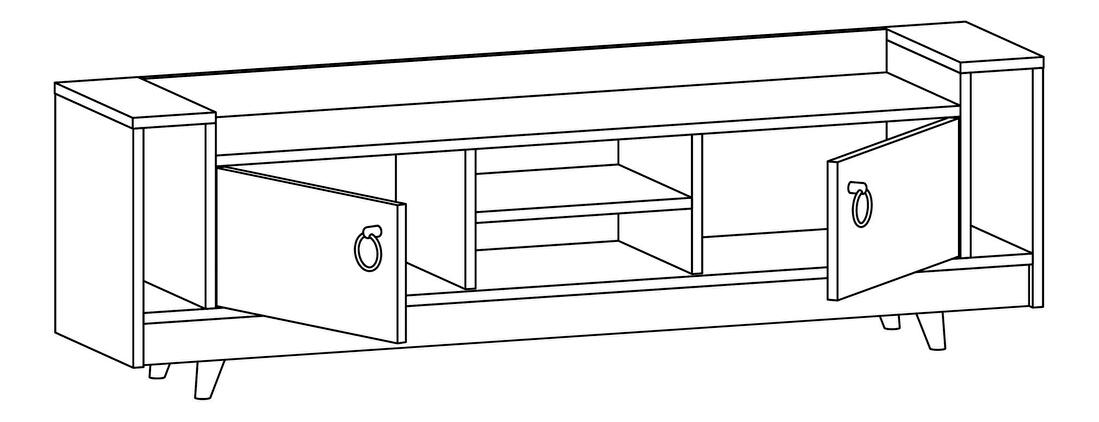 TV stolík/skrinka Popilo (dub + antracit) 
