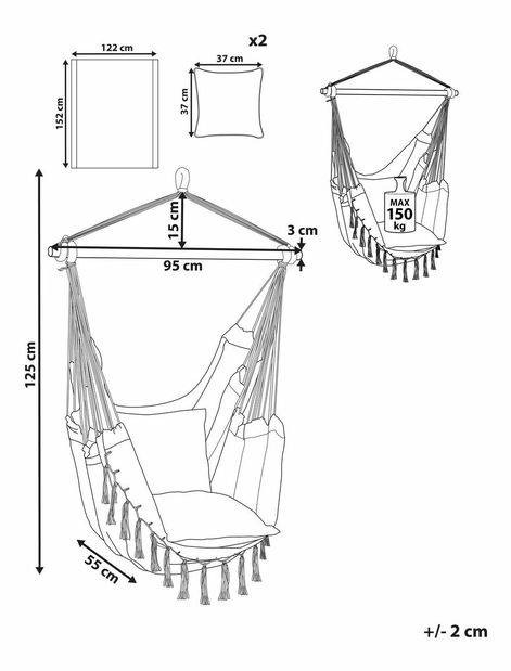 Závesné kreslo Blythe (sivá)
