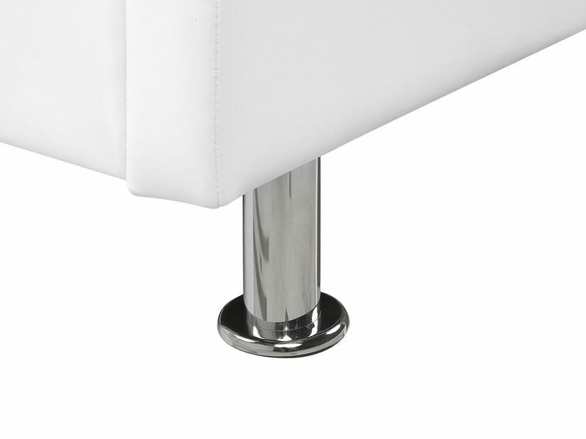 Manželská posteľ 180 cm MATH (s roštom) (biela)