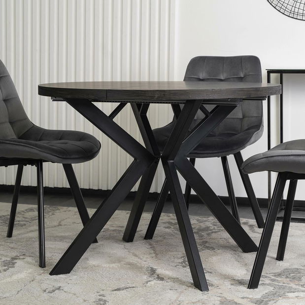 Széthúzható étkezőasztal Lavar (fekete) (4-10 fő részére)