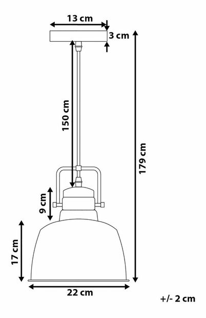 Závesná lampa Narmy (sivá)