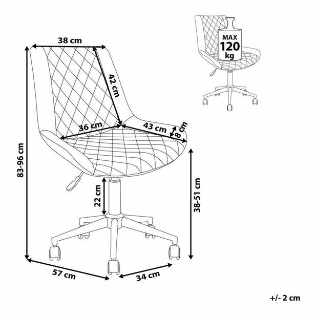 Kancelárska stolička Masar (sivá)