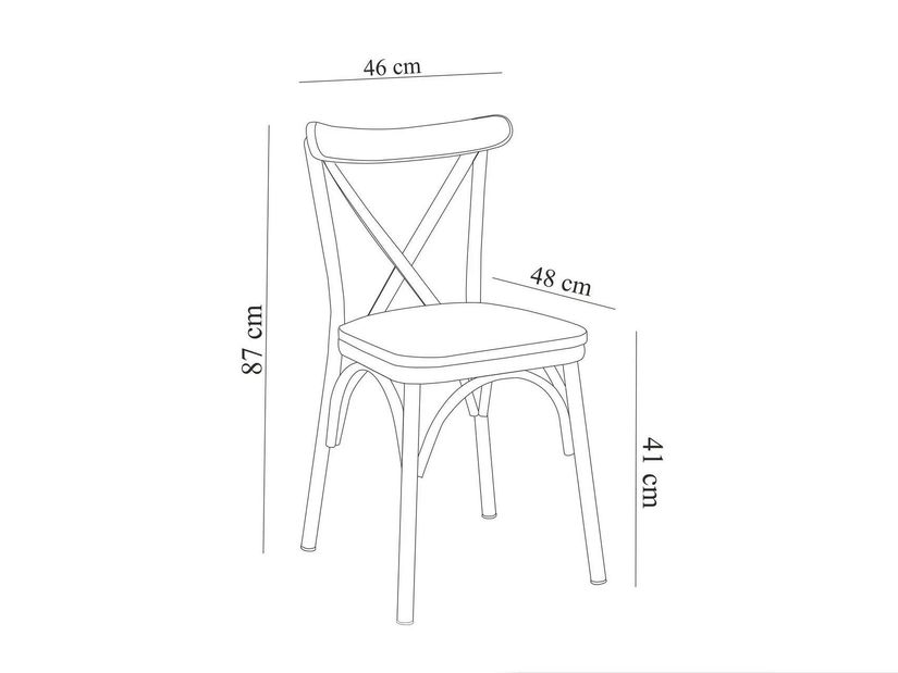 Set mobilier sufragerie Duvasa 6 (stejar + alb) (pentru 2 persoane)
