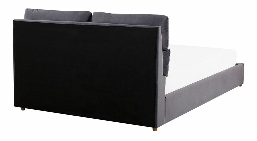 Manželská posteľ 140 cm BALSAS (textil) (sivá) (s roštom)