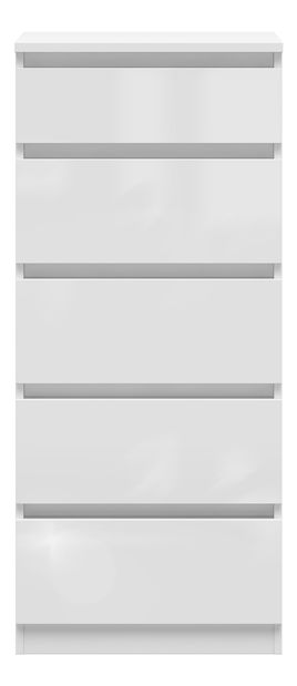 Komoda BRW Tetrix 3 (lesk biely) 