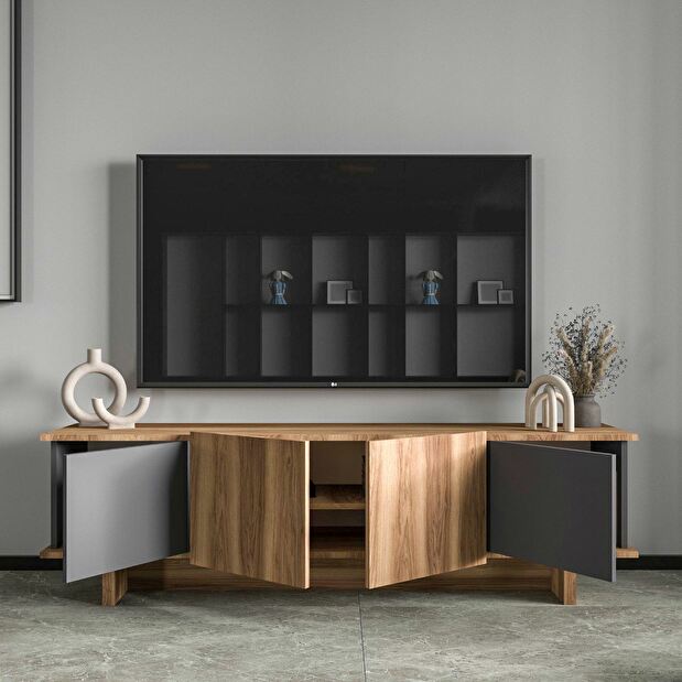 TV stolík/skrinka Didus (antracit + orech)