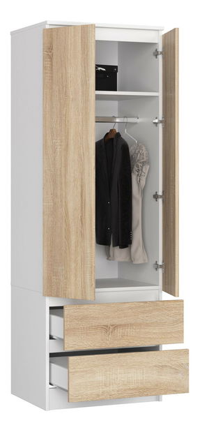 Dulap de haine Suman (Alb + Stejar sonoma)