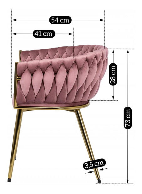 Scaun sufragerie Cayendo (roz) 