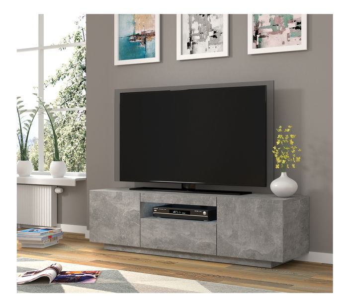 TV aszta/Szekrény Aurinko 150 (beton) (világítással)