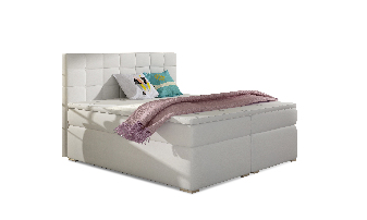 Manželská posteľ Boxspring 180 cm Abbie (biela) (s matracmi)