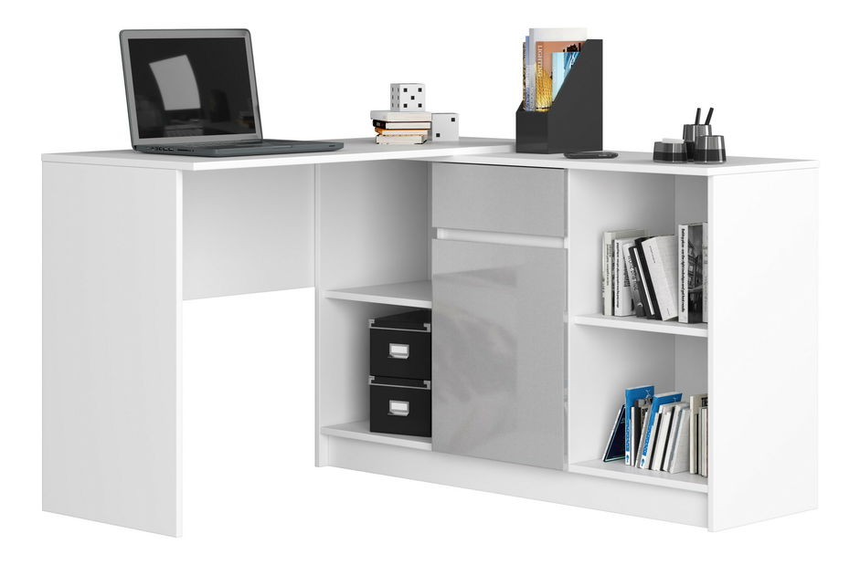 Komoda Briar (bijela + metalni sjaj)