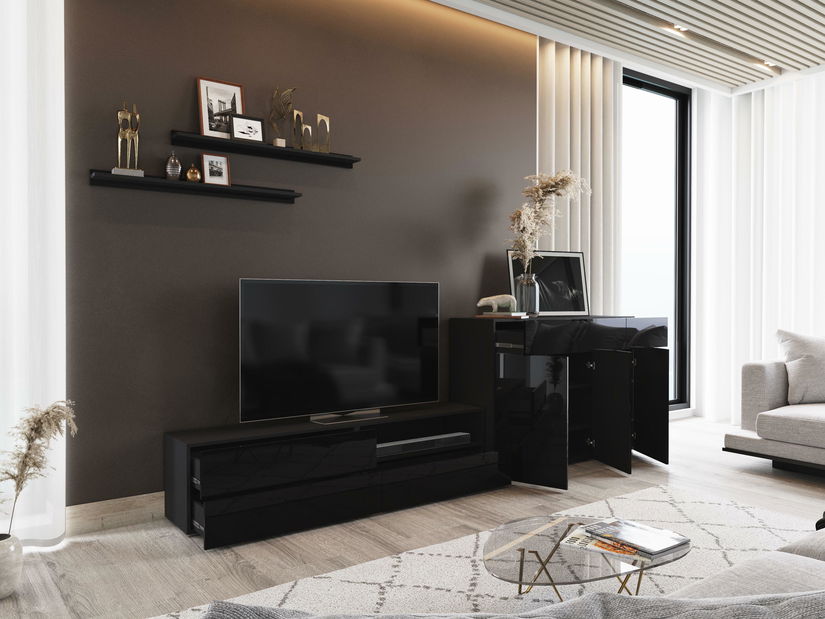 Set za dnevni boravak Berny 53 (crna + crni sjaj)