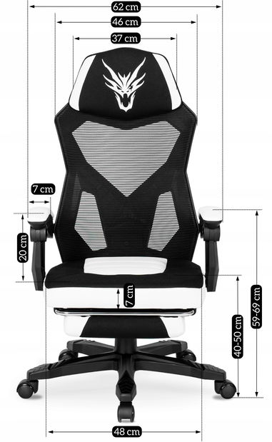 Felső fotel Brodel (fekete + fehér) 