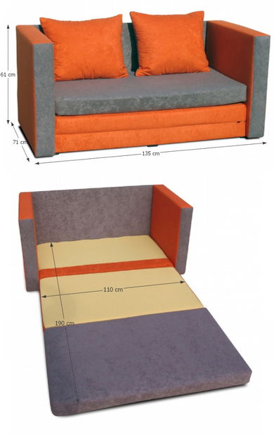 Dupla kanapé Katarina New (szürke + narancs) *kiárusítás