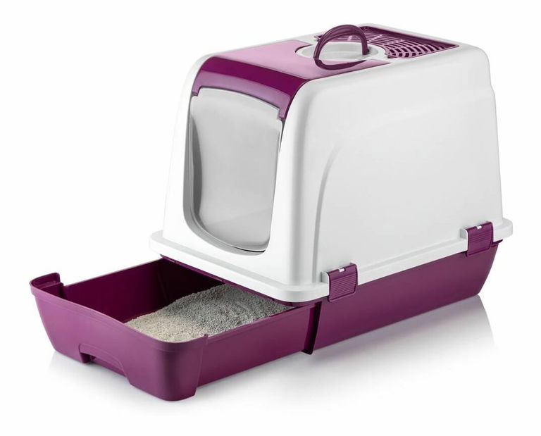 Mačací záchod Catty (biela + fialová)