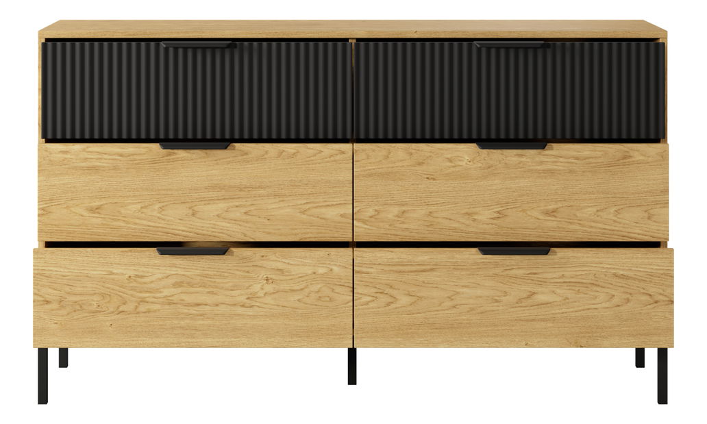 Komód Balneo (balti tölgy + fekete)