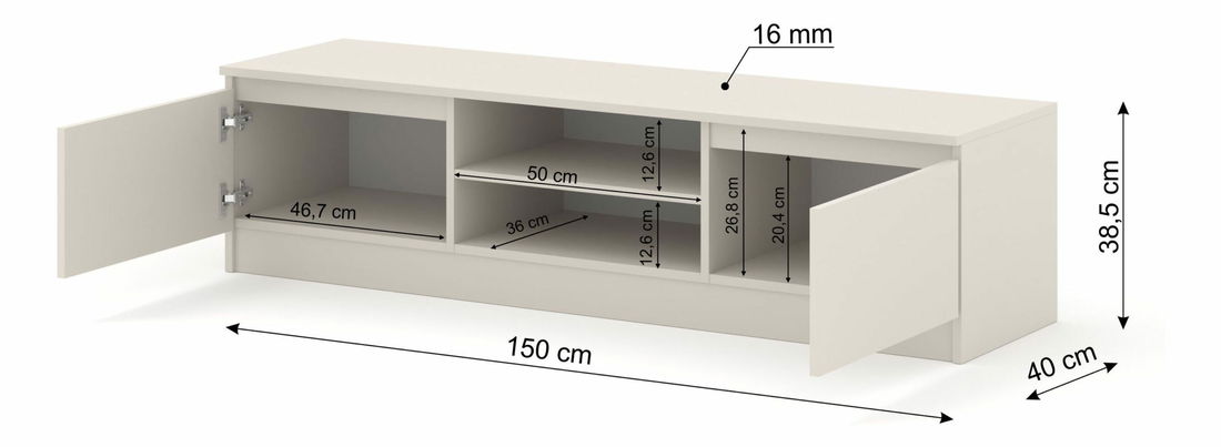 TV szekrény/asztal Maya 150 (kasmír)