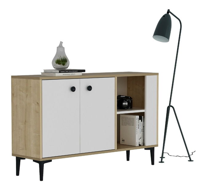 Skrinka Samove 2 (dub zafírový + biela) 