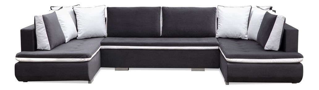 Kutna garnitura u obliku slova U Arleen U (siva + bijela)