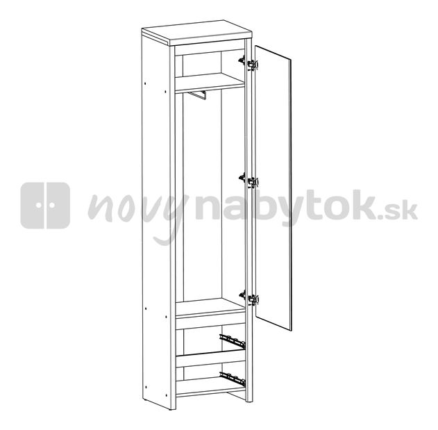 Šatníková skriňa BRW Kaspian SZF1D2SP (Wenge)