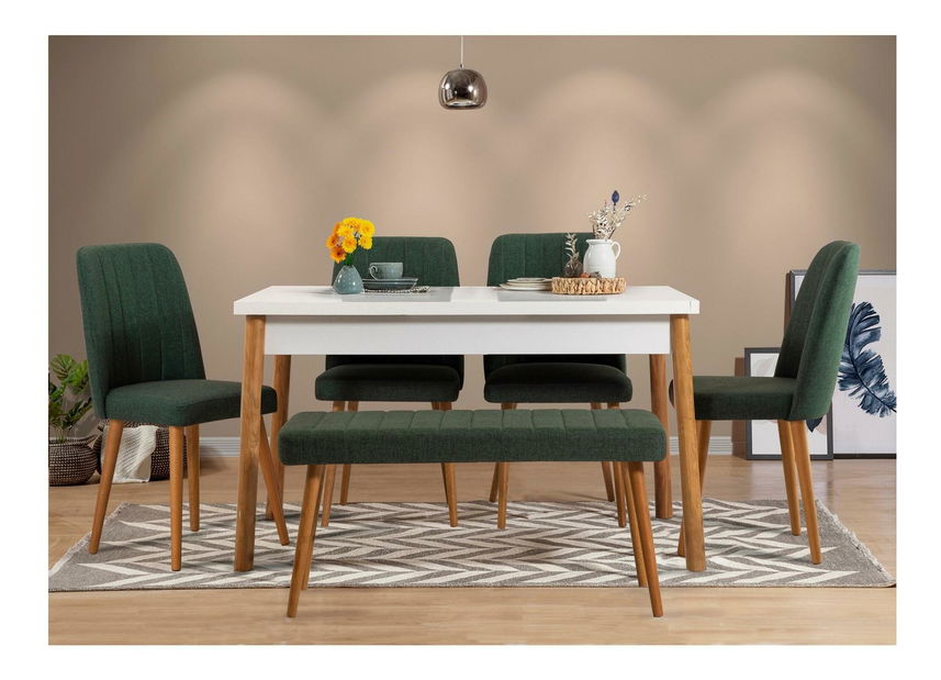 Jedálenský stôl Bimuvo 2 (biela + borovica atlantická) (pre 4 osoby)