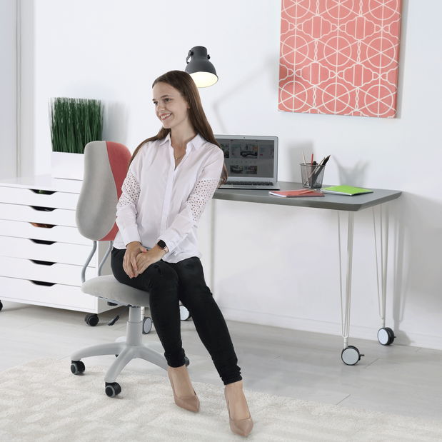 Scaun pentru copii Rachel (gri + roz)