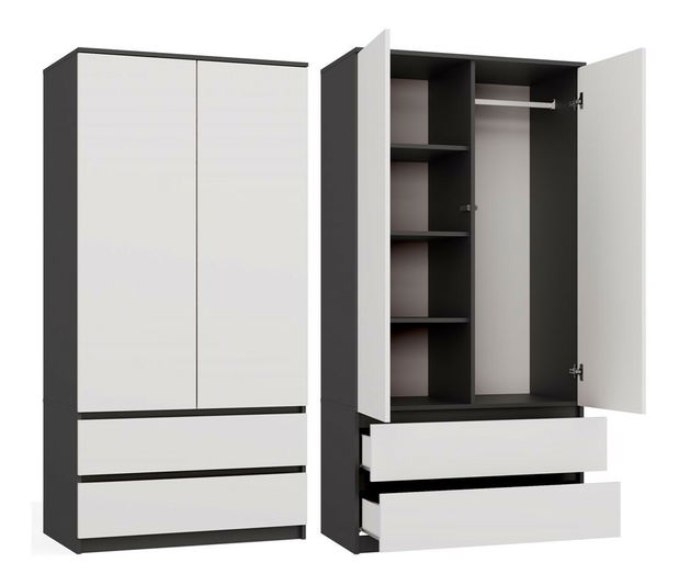 Šatníková skriňa Musecalo 1 (antracit + biela)
