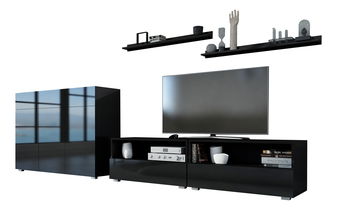 Obývacia stena Berny 47 (čierna + čierny lesk)