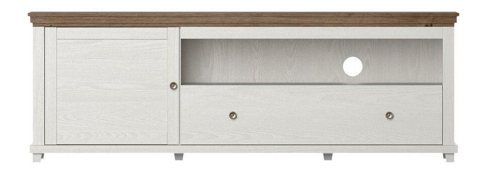TV asztal Elvina Typ 40 (fehér + kőris + lefkas tölgy)