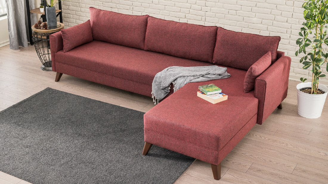 Sofa na razvlačenje Bellina 1 (bordo) (D)