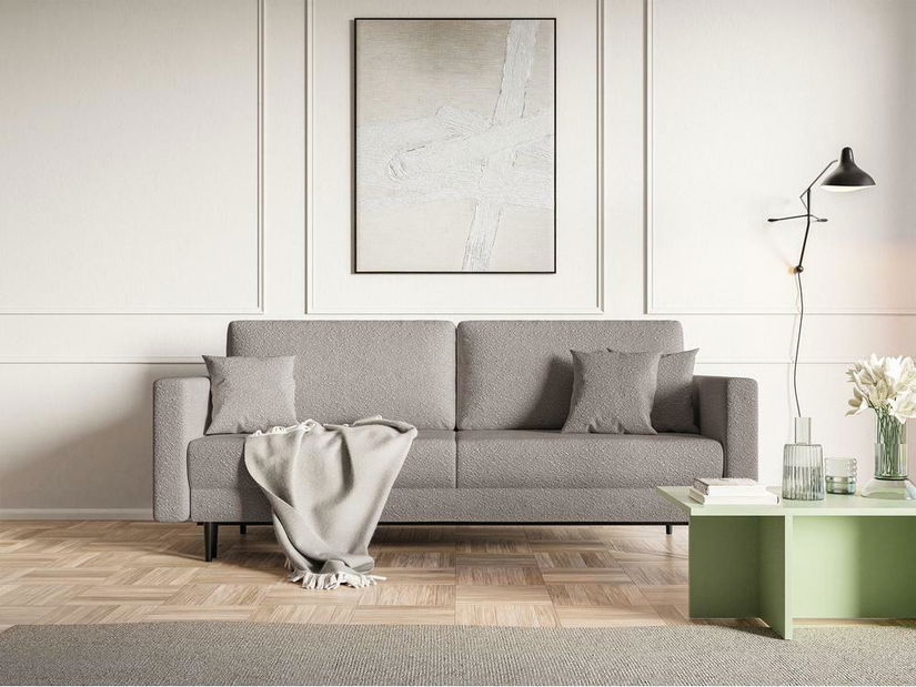Canapea trei locuri Vallera (gri deschis + negru)