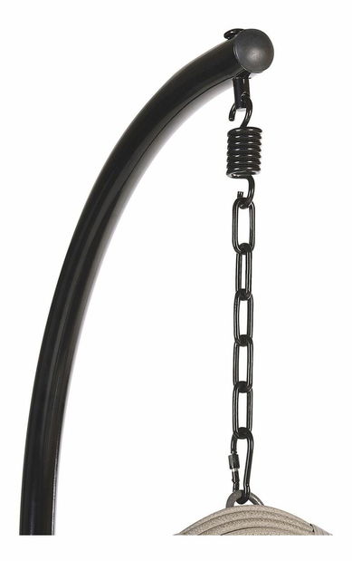 Závesné kreslo so stojanom TOLIO (polyratan) (sivá)