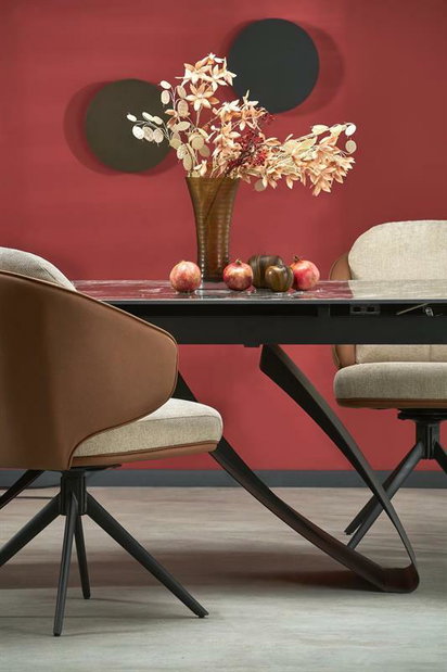 Étkezőasztal Lalia 160 (artisan tölgy + fekete) (6 és 8 személy számára)