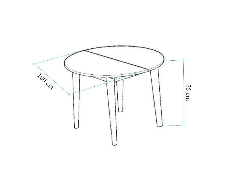 Blagovaonski stol na razvlačenje Nidupo 2 (orah) (za 4 osobe)