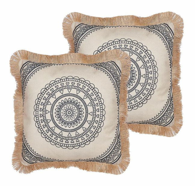 Set ukrasnih jastuka (2 kom.) 45 x 45 cm Geram (bež + crna)