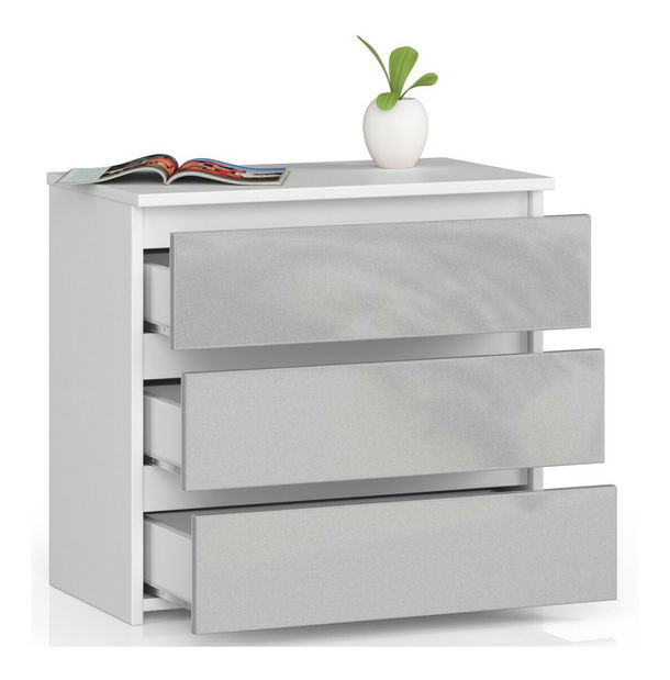 Noptieră Caelum (Alb + metalic lucios)