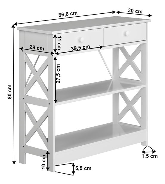 Măsuță consolă Meyer (alb)
