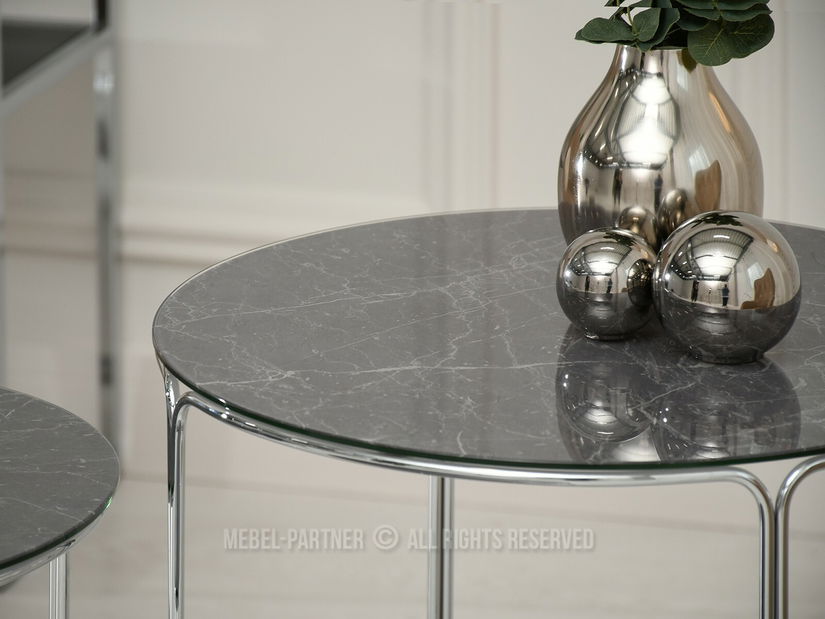 Stolić za kavu Belianni Zest (sivi mramor + krom)