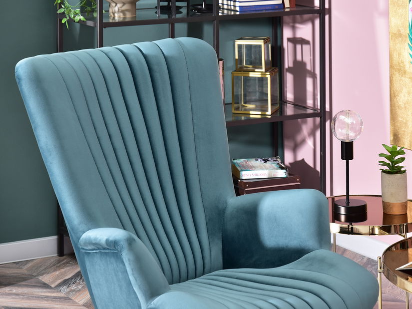 Relaxačné kreslo Elesenta (modrá + čierna)