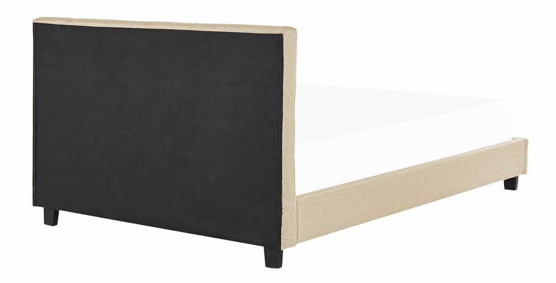 Pat matrimonial 180 cm Rhiannon (bej) (cu somieră și saltea)