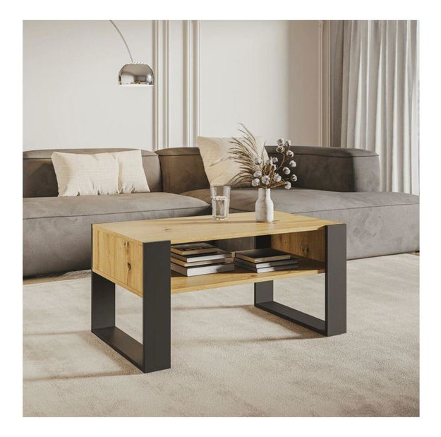 Stolić za kavu Corosta 1 (hrast artisan + crna) 