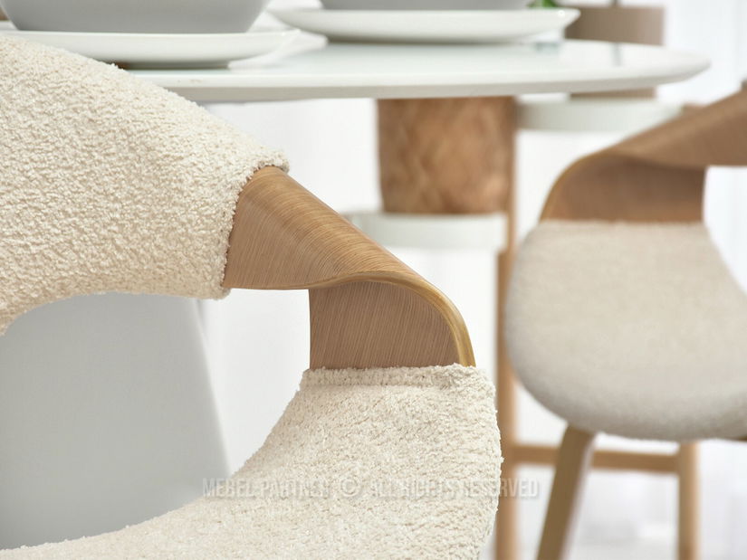 Scaun Kurt (stejar + crem)