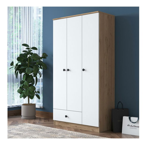 Dulap de haine Bastet 117 (nuc + alb)